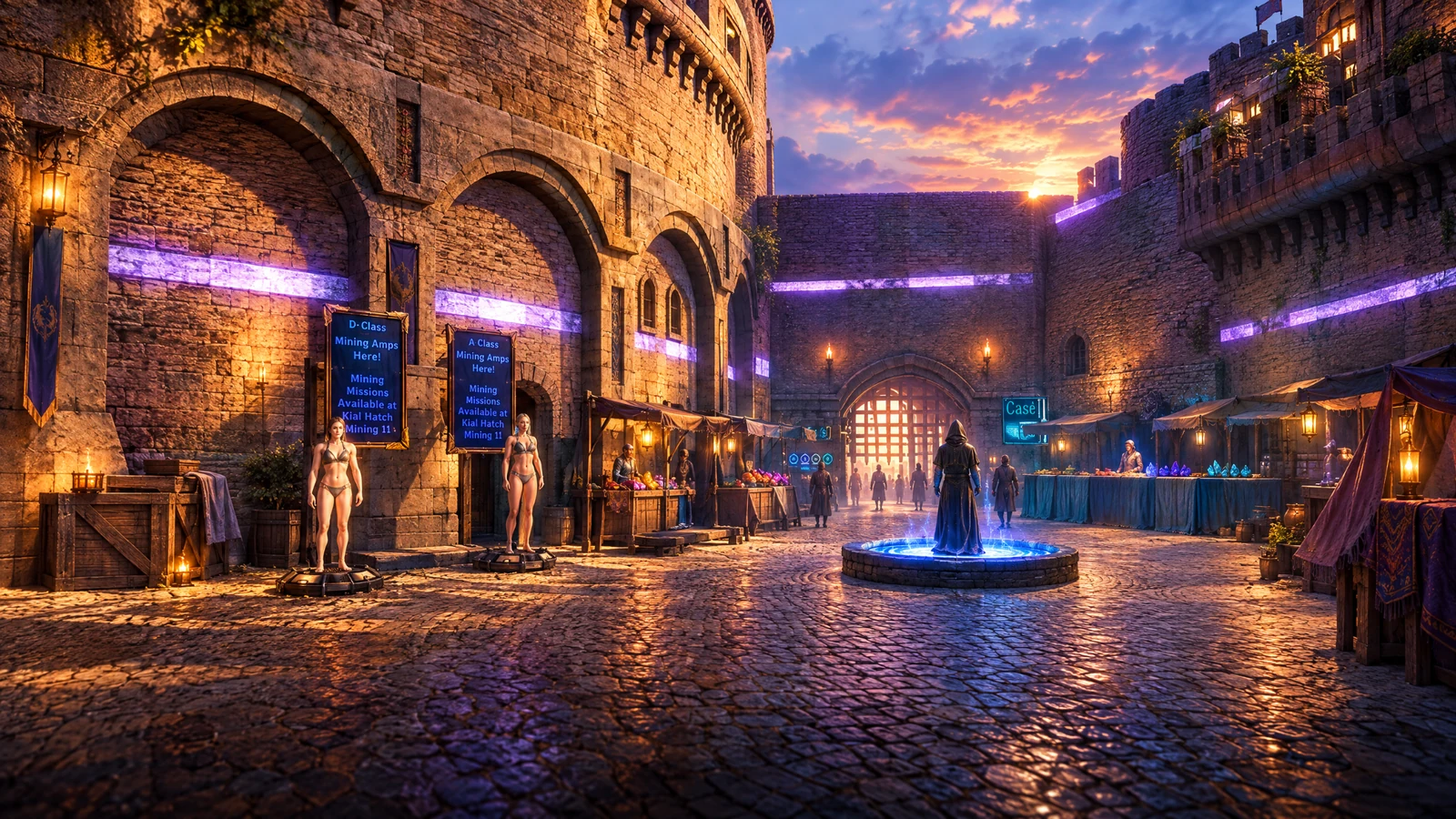 Cinematic illustration of Dragon Market in ROCKtropia